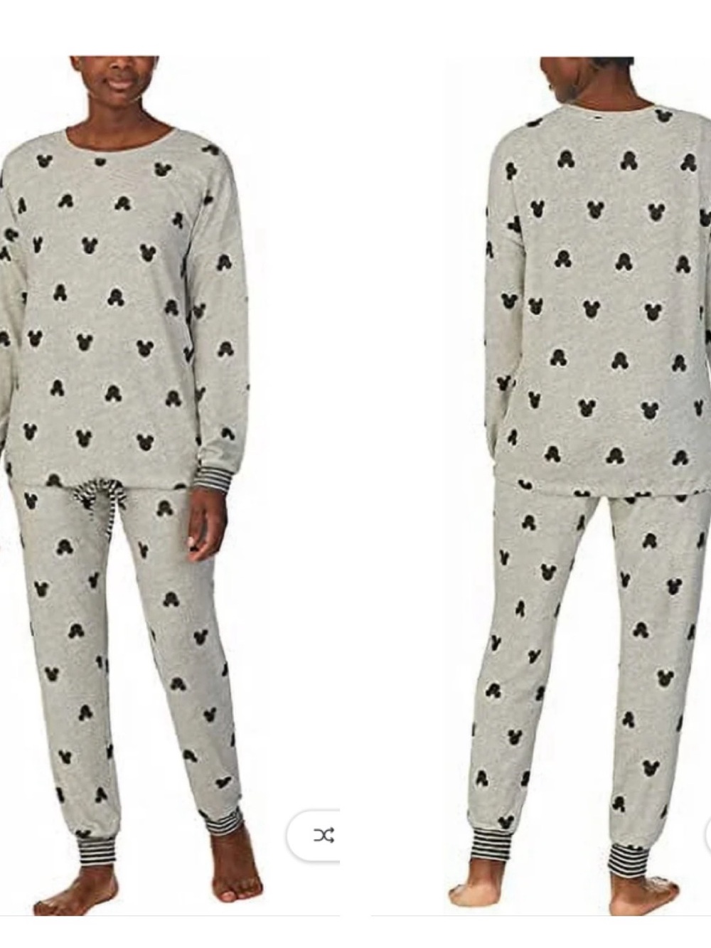 NWT Disney Womens 2 Piece Cozy Pajama Loungewear Casual Set SZ Small in Gray